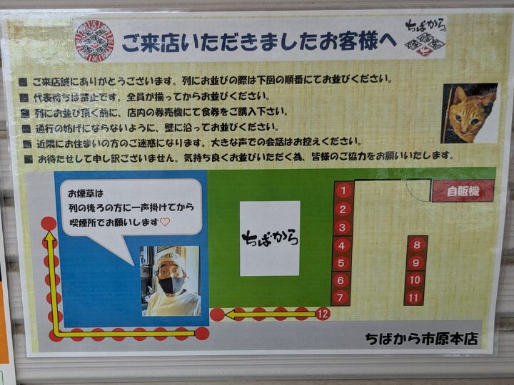 ちばから市原本店の並びのルール