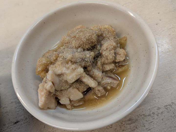 はまべ定食の鯵の卵