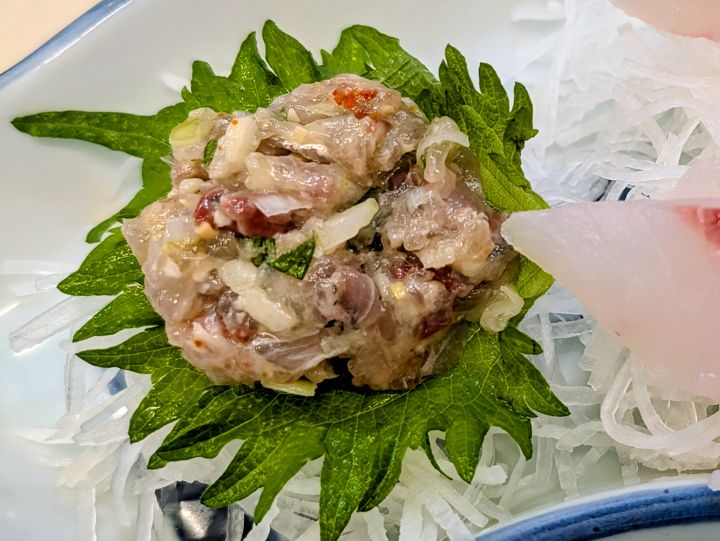 鯵のなめろうアップ