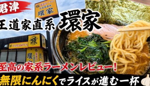 君津「王道家直系 環家」至高の家系ラーメンレビュー！無限にんにくでライスが進む一杯