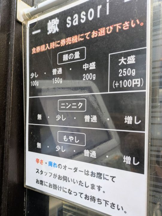 市原市 蠍ラーメンの麺の量とトッピングの選び方